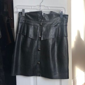 Black faux leather skirt